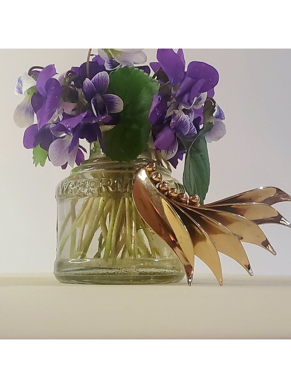 VINTAGE Winged Brooch - Gold Tone, Large Jewelry Statement Piece, Mid - Century